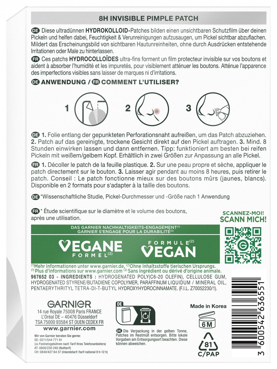 Skinactive Face - 8h Invisible Pimple Patch Skinactive Face - 8h Invisible Pimple Patch von GARNIER