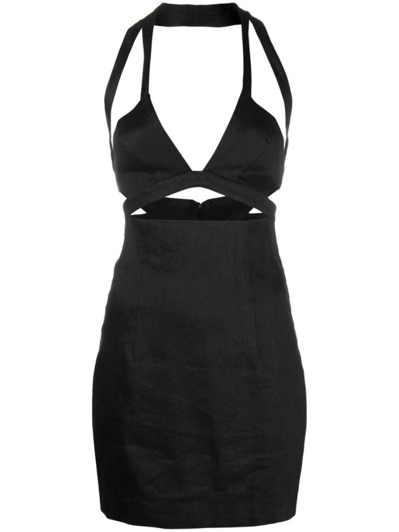 GAUGE81 Guyra cutout linen-blend minidress - Black von GAUGE81