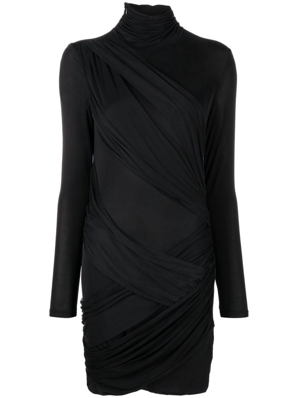 GAUGE81 Kores roll-neck draped minidress - Black von GAUGE81