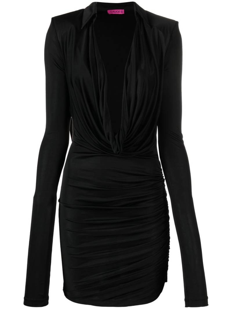 GAUGE81 Utena cowl-neck mini dress - Black von GAUGE81