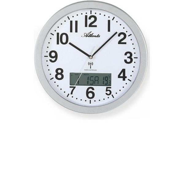 ATLANTA Date Display Funkwanduhr mit Kalender und Thermometer von GERMAN CLOCKS