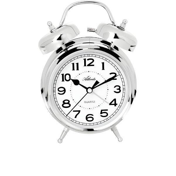ATLANTA Glockenwecker Sweep Silent mit Licht 9.5cm von GERMAN CLOCKS