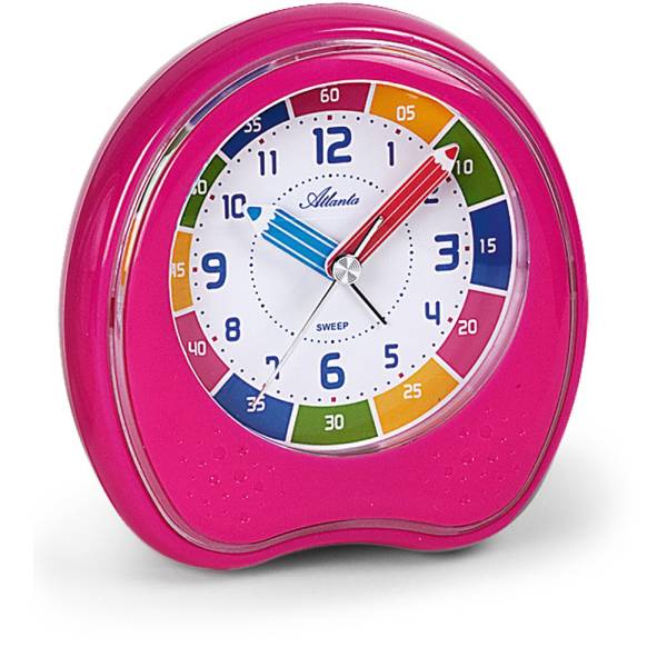 ATLANTA Kinderwecker Beginner 53 Sweep Silent pink von GERMAN CLOCKS