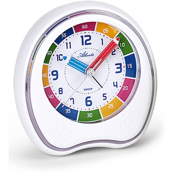 ATLANTA Kinderwecker Beginner 53 Sweep Silent weiss von GERMAN CLOCKS