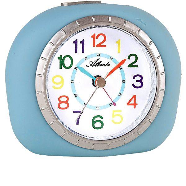 ATLANTA Kinderwecker Beginner Sweep Silent hellblau von GERMAN CLOCKS