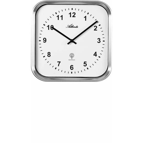 ATLANTA kitchen square Funkwanduhr, weiss von GERMAN CLOCKS