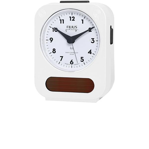 FILIUS Solar-Funkwecker Silent weiss von GERMAN CLOCKS