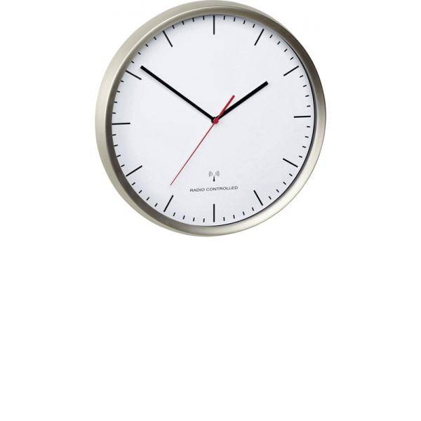 TFA EFR Sweep Silent, Funkwanduhr silber mit Index von GERMAN CLOCKS