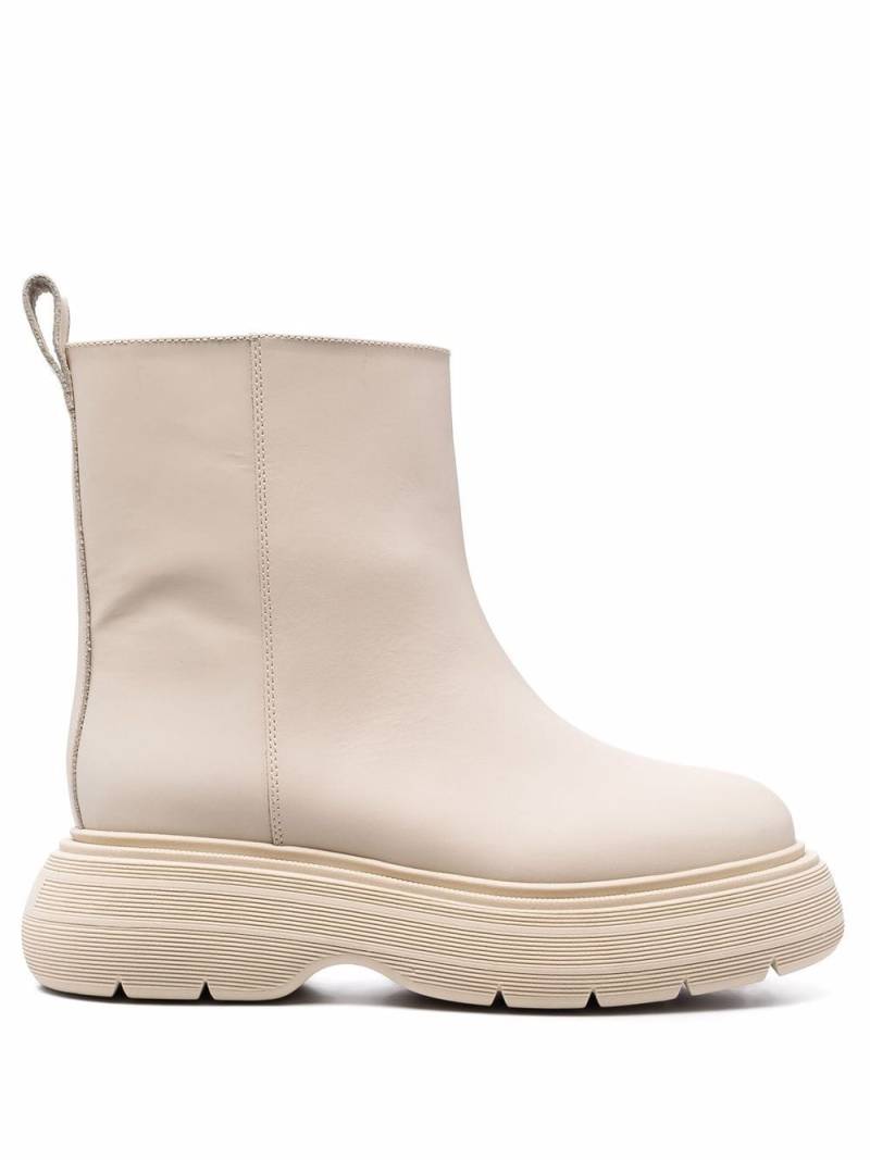 GIABORGHINI Marte chunky leather ankle boots - Neutrals von GIABORGHINI