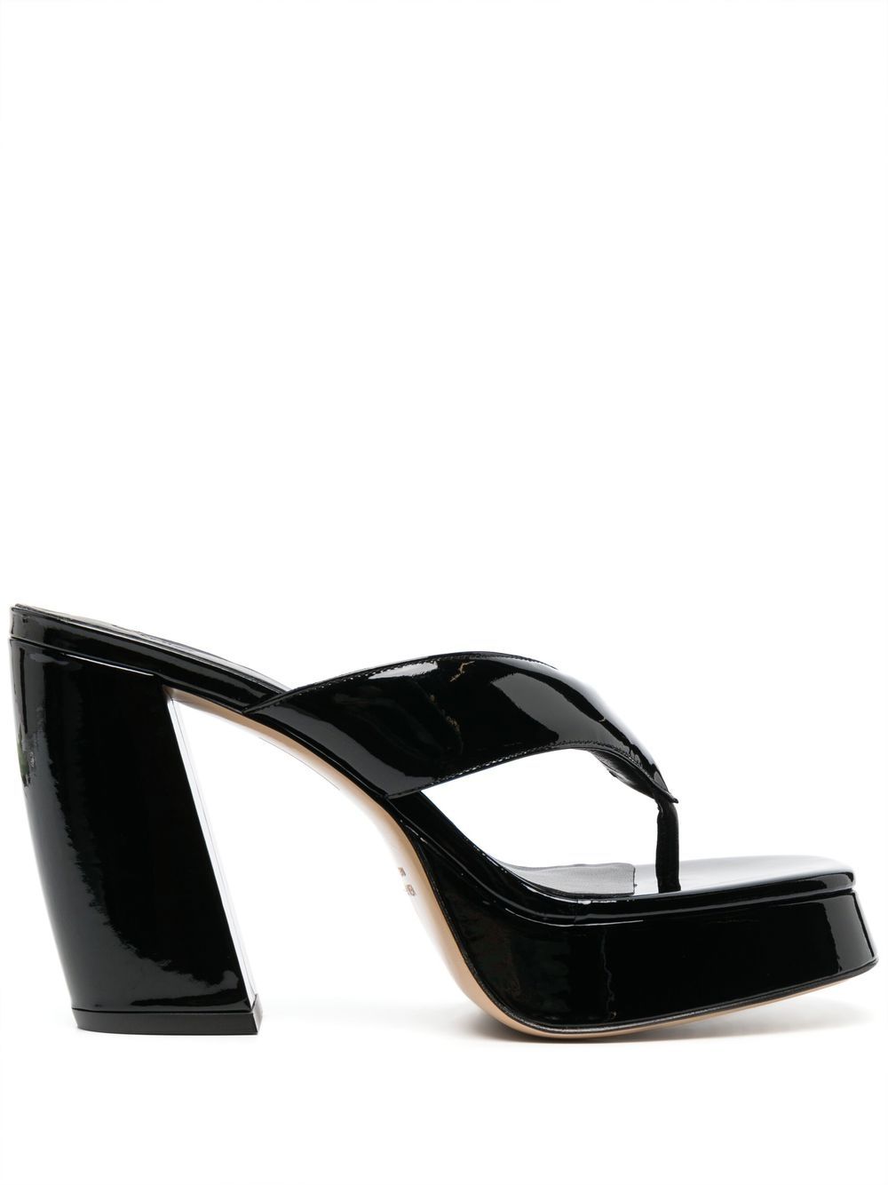 GIABORGHINI 110mm patent-leather platform sandals - Black von GIABORGHINI