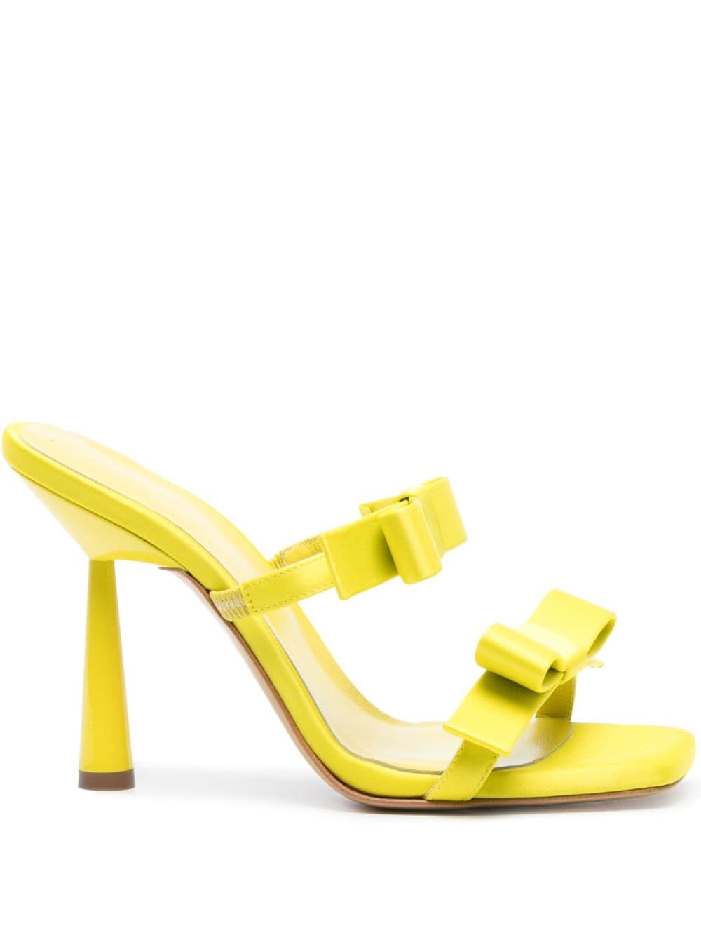 GIABORGHINI Galantine 100mm satin mules - Yellow von GIABORGHINI