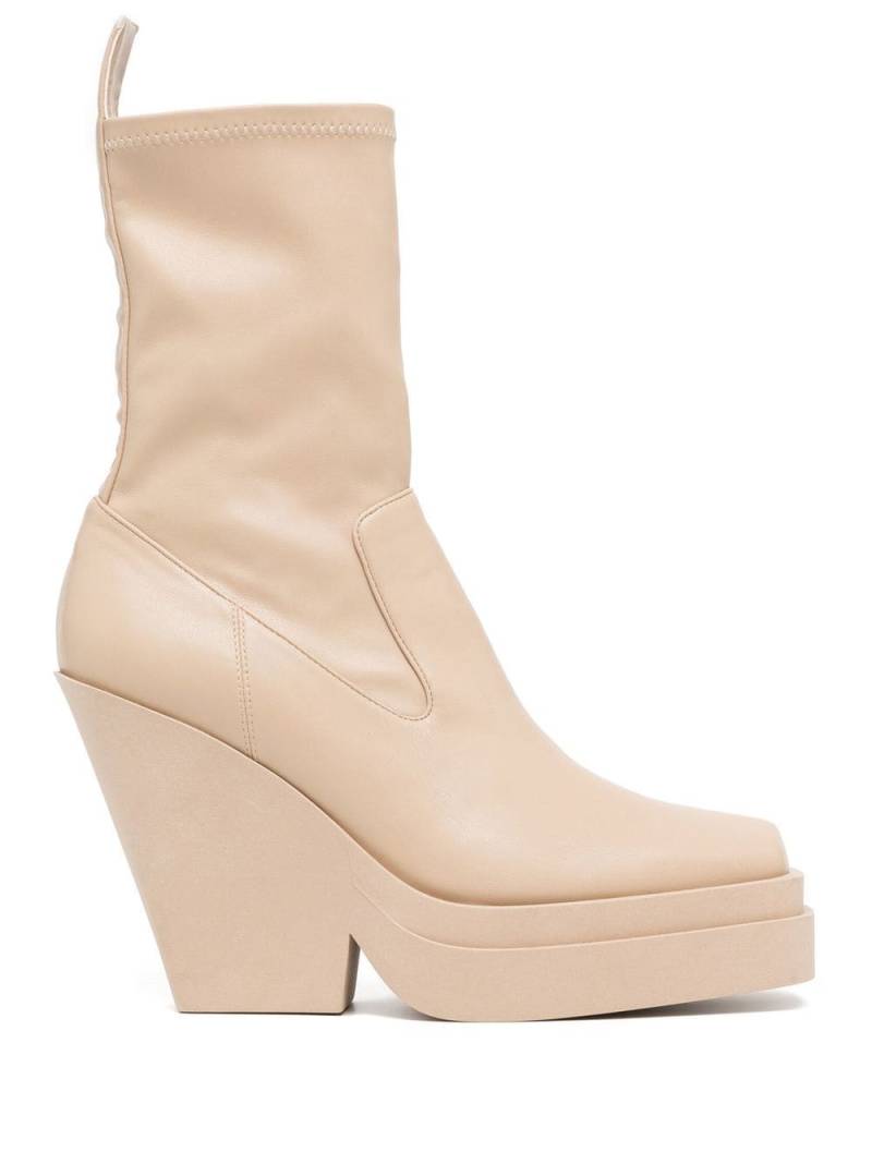 GIABORGHINI Texan 120mm tapered-heel ankle boots - Neutrals von GIABORGHINI