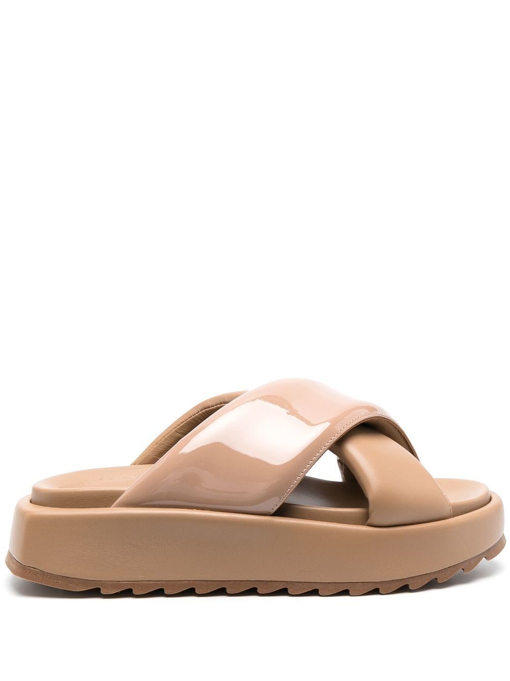 GIABORGHINI crossover-strap slides - Neutrals von GIABORGHINI