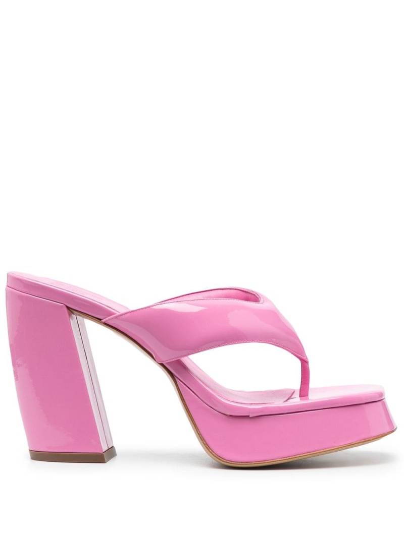 GIABORGHINI glossy-finish square-toe sandals - Pink von GIABORGHINI