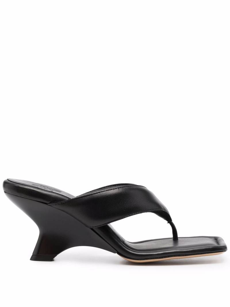 GIABORGHINI padded leather heeled sandals - Black von GIABORGHINI