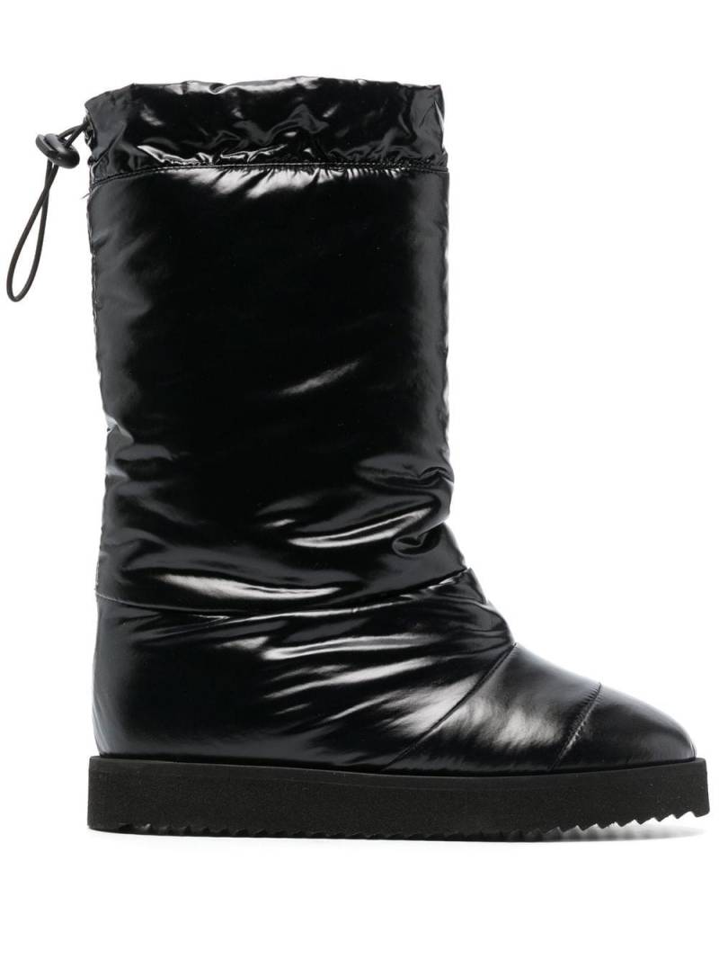 GIABORGHINI patent padded knee-high boots - Black von GIABORGHINI