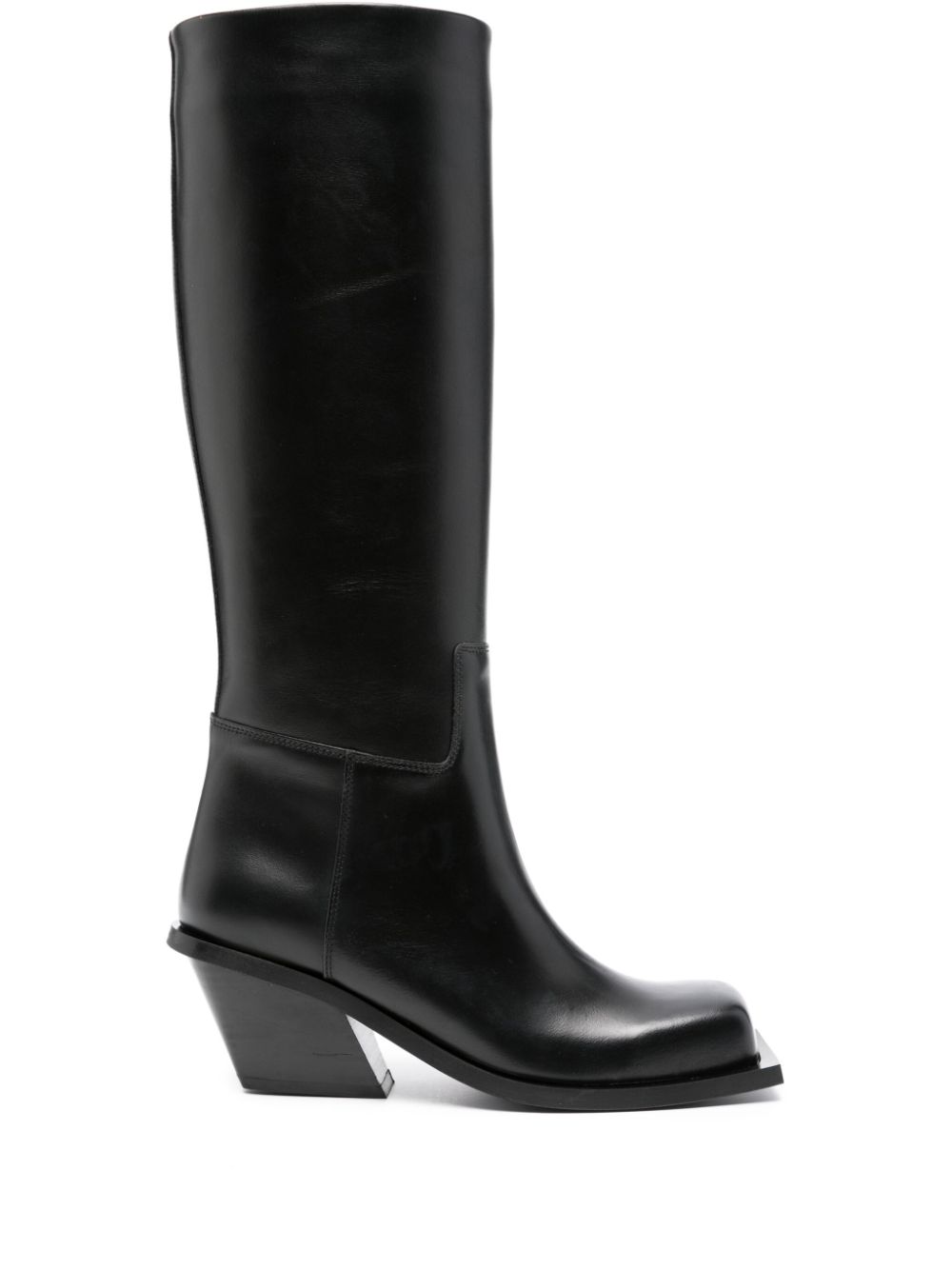 GIABORGHINI square-toe leather boots - Black von GIABORGHINI