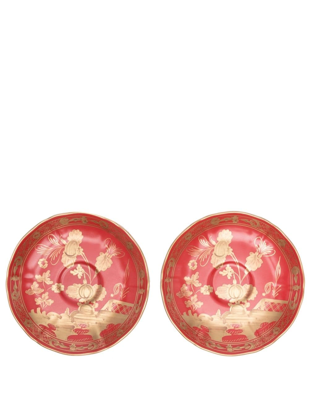 GINORI 1735 Rubrum porcelain plate (set of two) - Red von GINORI 1735