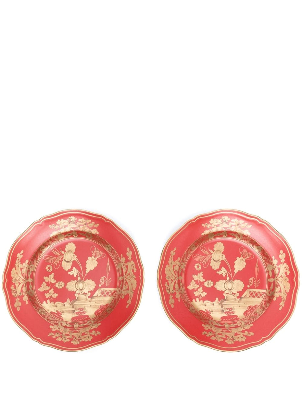 GINORI 1735 Rubrum porcelain plate (set of two) - Red von GINORI 1735