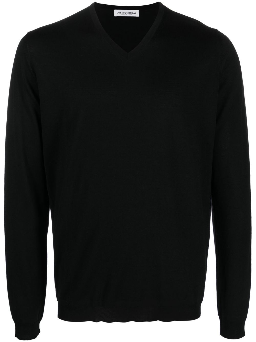 GOES BOTANICAL merino-wool V-neck jumper - Black von GOES BOTANICAL