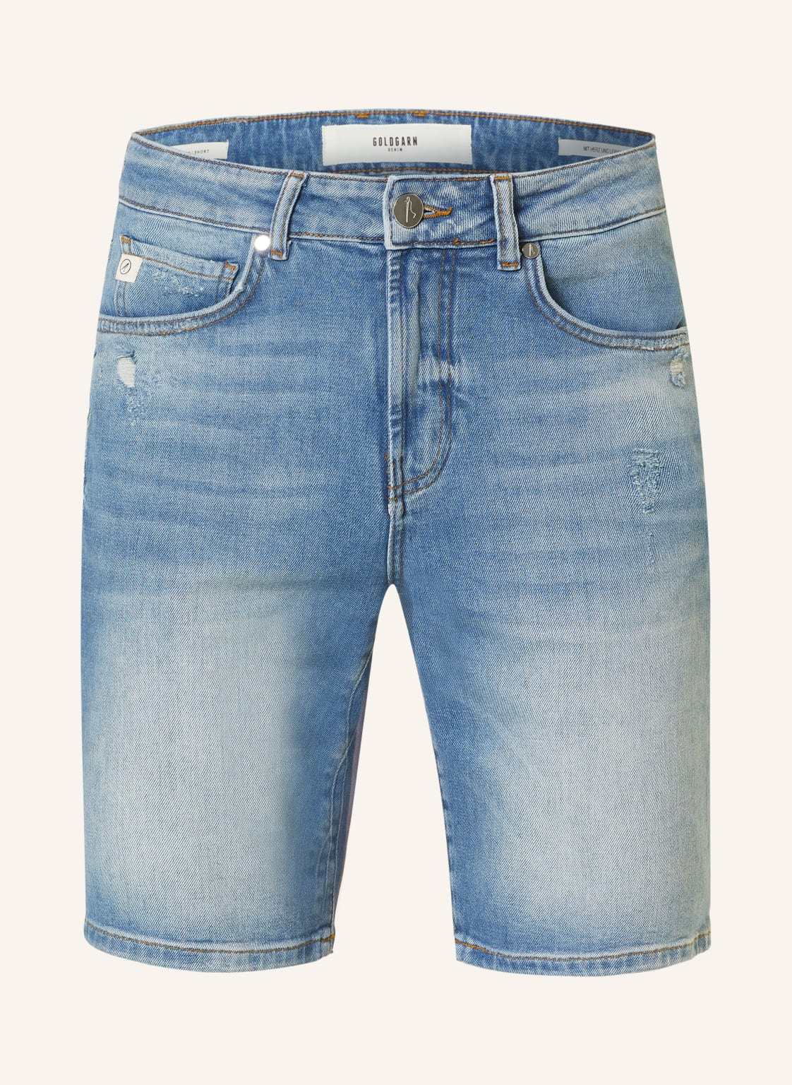 Goldgarn Denim Jeansshorts Planken blau von GOLDGARN DENIM