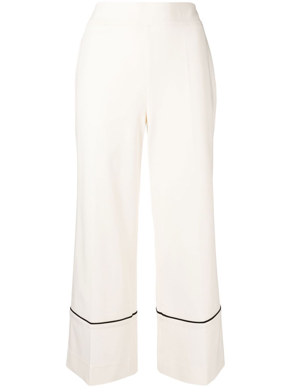 GOODIOUS cropped piped-hem trousers - White von GOODIOUS