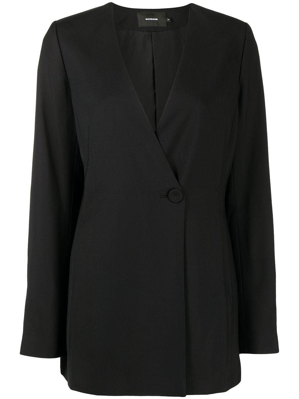 GOODIOUS double-breasted V-neck coat - Black von GOODIOUS