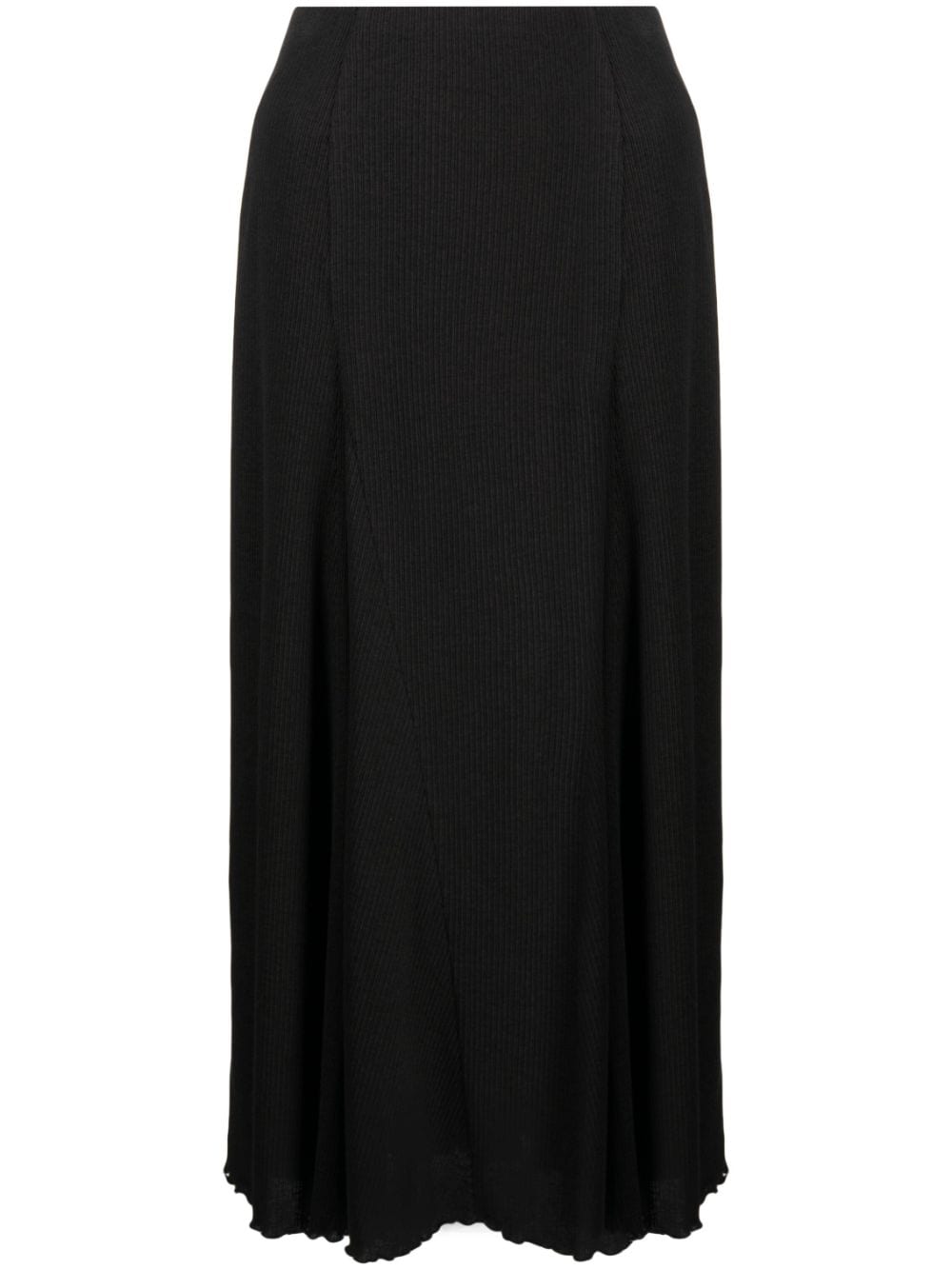 GOODIOUS high-waisted midi skirt - Black von GOODIOUS