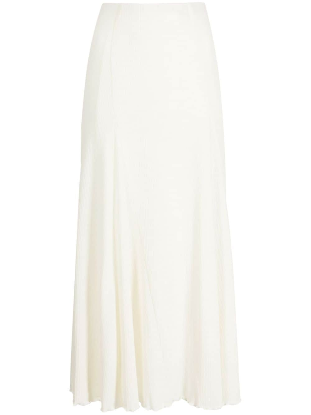 GOODIOUS high-waisted midi skirt - White von GOODIOUS