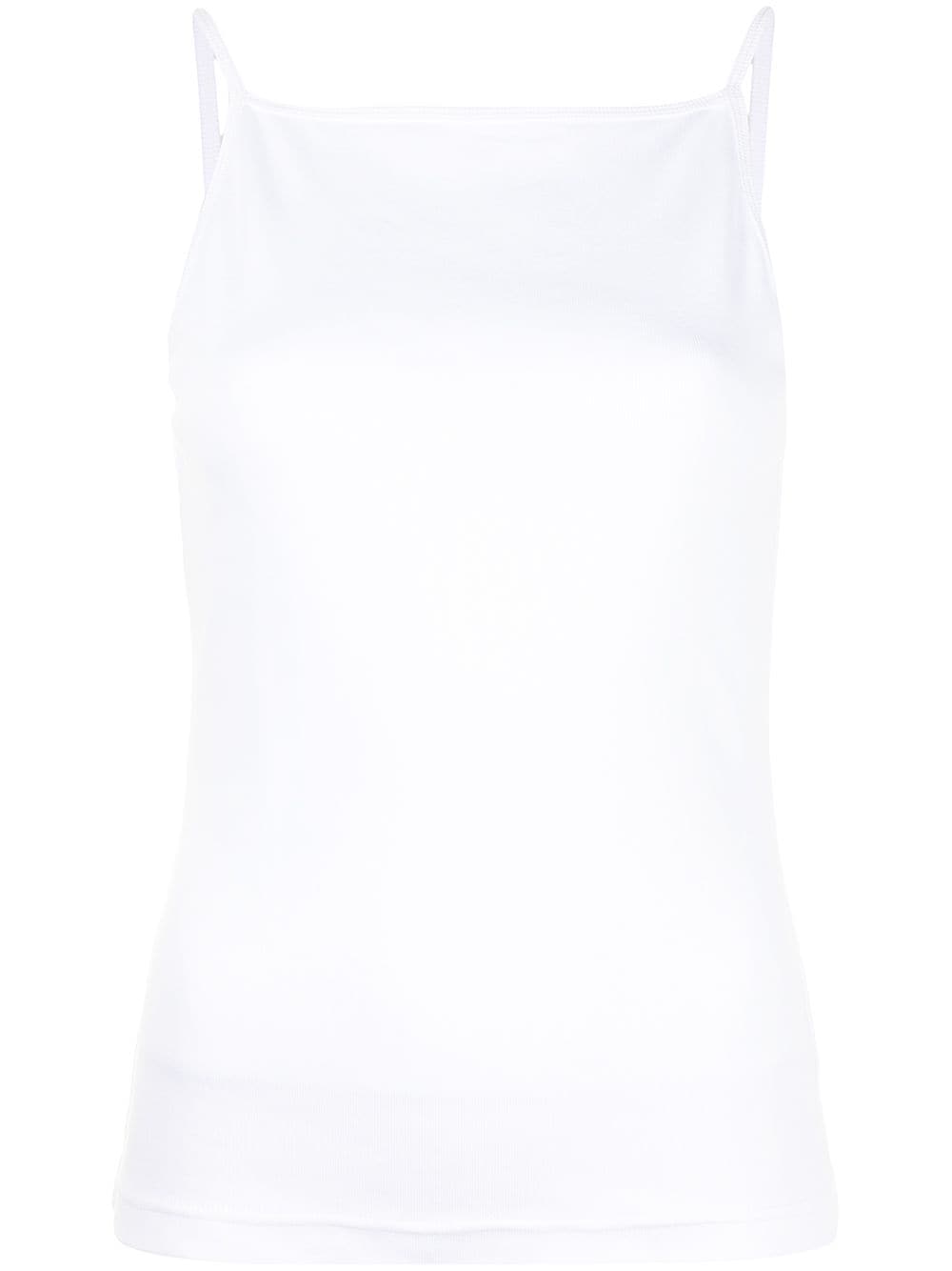 GOODIOUS ribbed square neck camisole - White von GOODIOUS