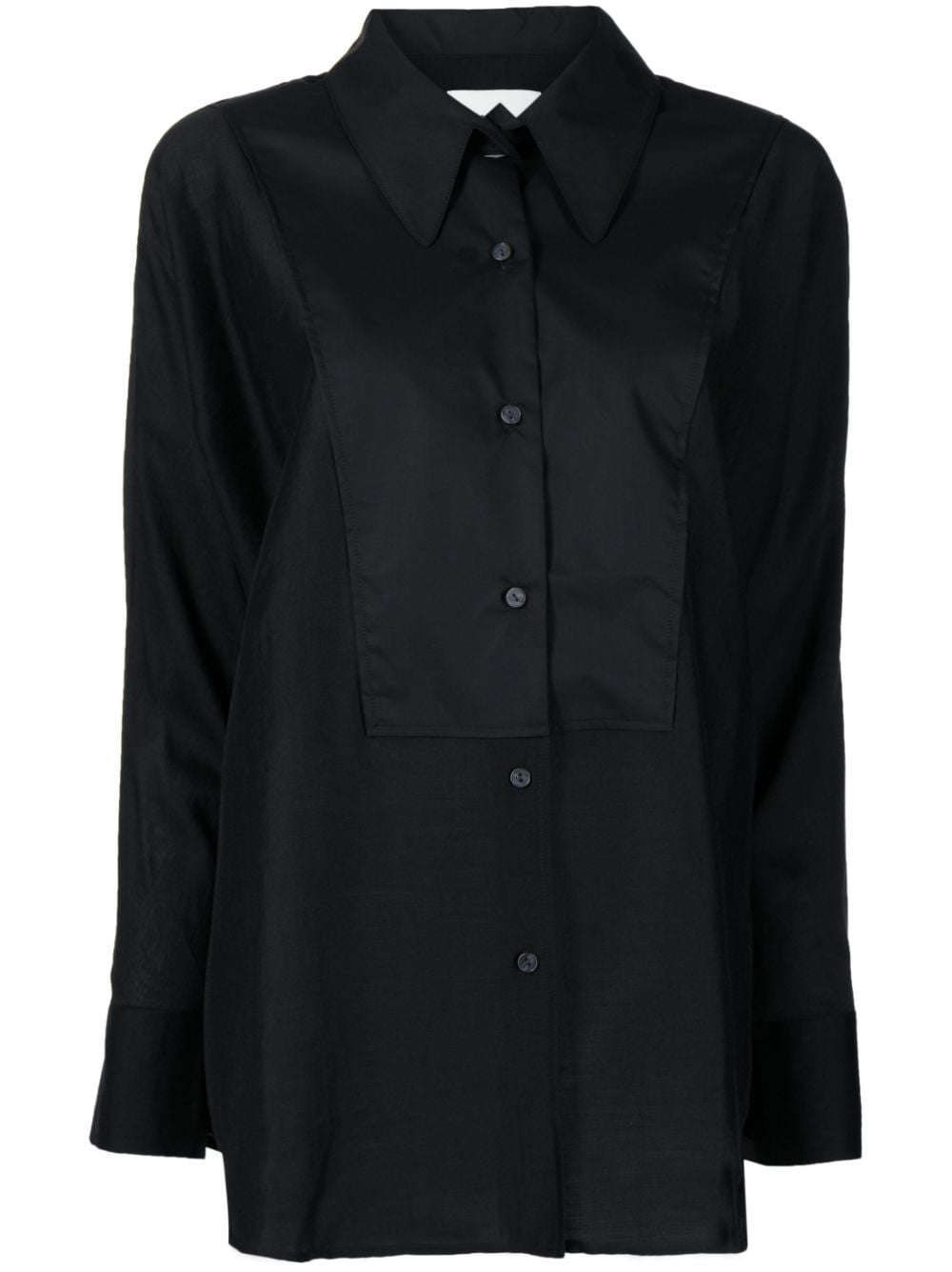 GOODIOUS semi-sheer panelled shirt - Black von GOODIOUS