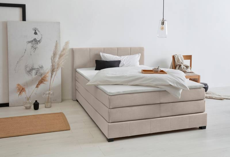 GOODproduct Boxspringbett »Peetu«, Taschenfederkern-Matratze, in 4 Breiten und 4 Farben, incl. Topper von GOODproduct