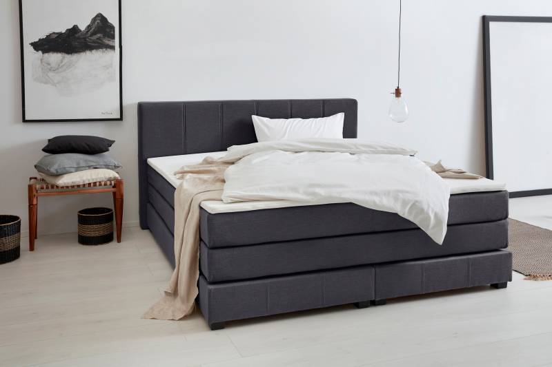 GOODproduct Boxspringbett »Peetu«, Taschenfederkern-Matratze, in 4 Breiten und 4 Farben, incl. Topper von GOODproduct
