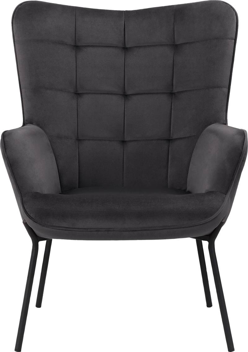 GOODproduct Loungesessel »Luukas, Ohrensessel mit Metallbeinen,«, (1 St.), Stoff recyceltes Polyester, Sitz und Rücken gepolstert, Sitzhöhe 46 cm von GOODproduct