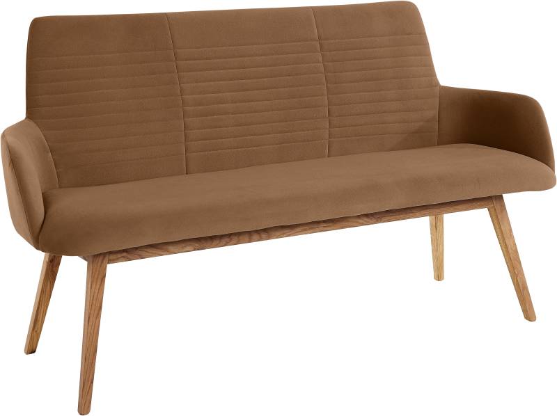 GOODproduct Sitzbank »Alessja«, (1 St.), Breite 160 cm, Bezug aus Microfaser, Gestell aus Eiche Massivholz von GOODproduct