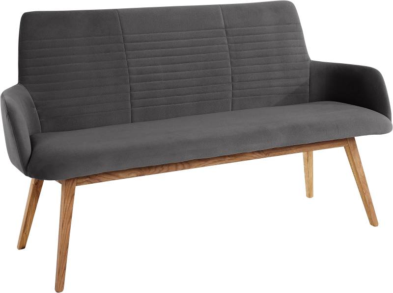 GOODproduct Sitzbank »Alessja«, (1 St.), Breite 160 cm, Bezug aus Microfaser, Gestell aus Eiche Massivholz von GOODproduct