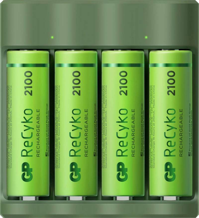 GP Batteries Akku-Ladestation »USB-Akkuladegerät B421 inkl. 4x ReCyko AA Akkus je 2100 mAh« von GP Batteries