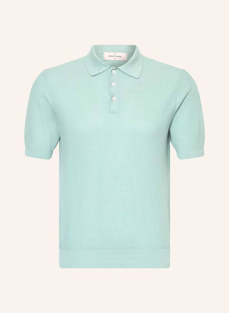 Gran Sasso Strick-Poloshirt blau von GRAN SASSO