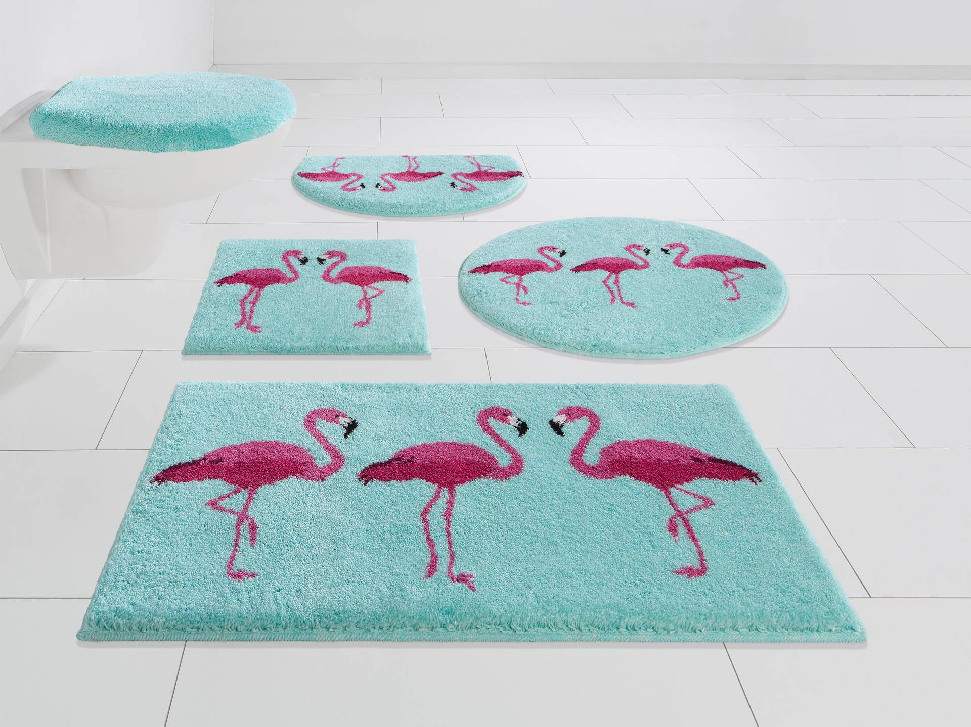 Grund Badematte »Flamingos«, Höhe 20 mm, rutschhemmend beschichtet, fussbodenheizungsgeeignet von Grund