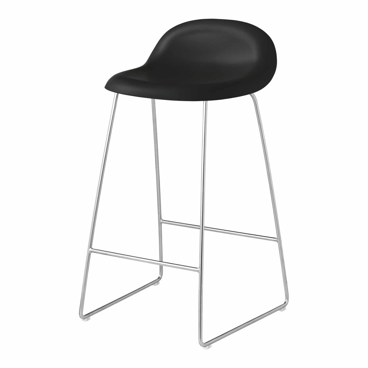 3D Bar/Counter Stool Sledge Barhocker, Grösse sitzhöhe 66 cm, Untergestell stahl, black semi matt von GUBI