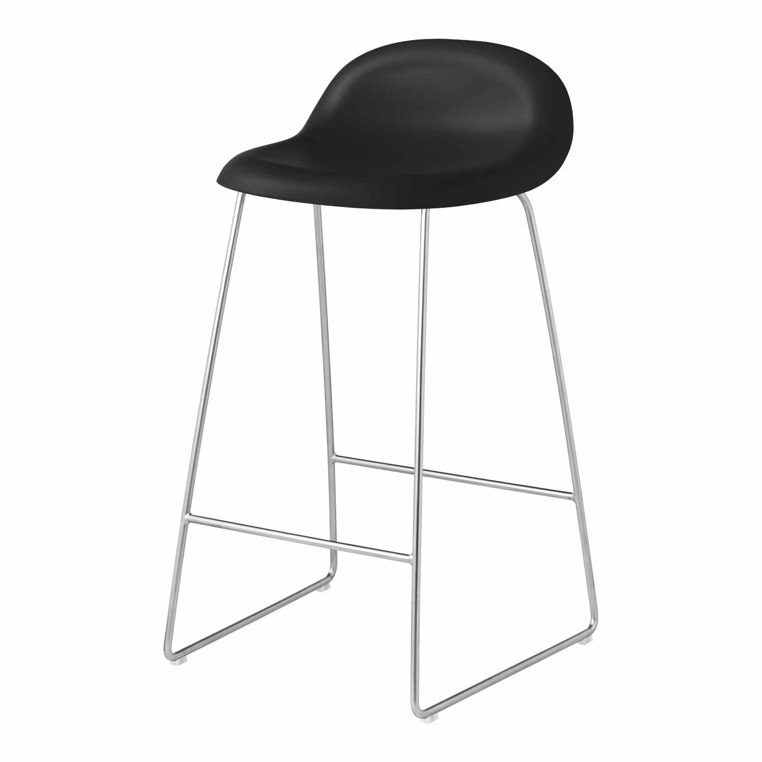 3D Bar/Counter Stool Sledge Barhocker, Grösse sitzhöhe 66 cm, Untergestell stahl, chrome von GUBI