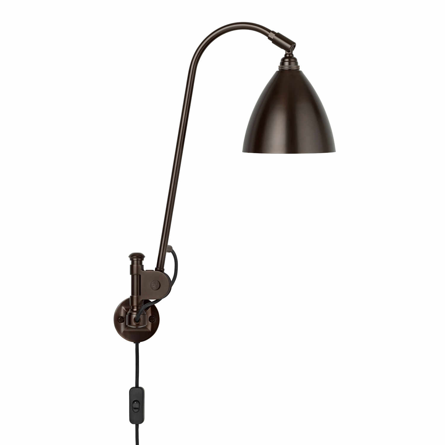 BL6 Wall Black Lamp Wandleuchte, Farbe black brass von GUBI