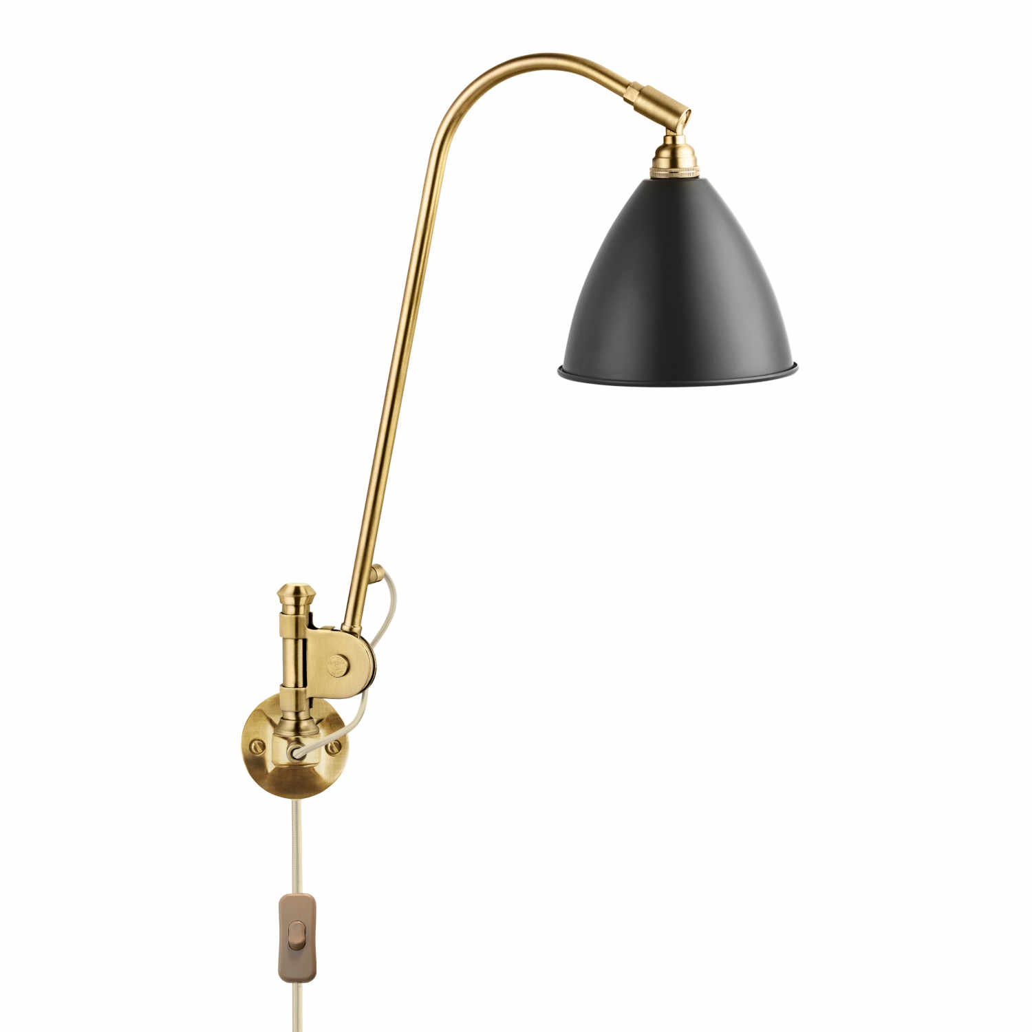 BL6 Wall Brass Lamp Wandleuchte, Farbe soft black semi matt von GUBI