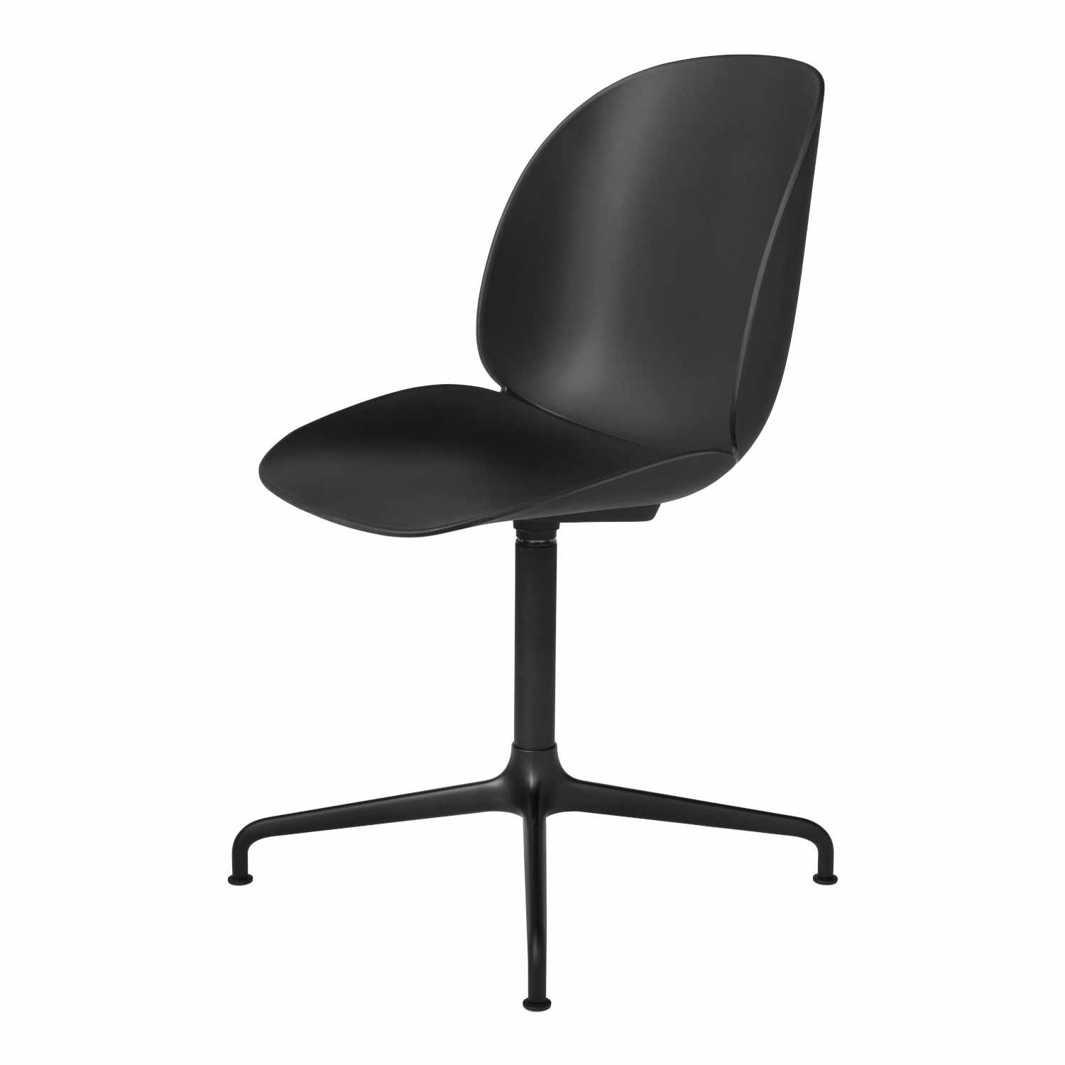 Beetle Meeting Chair 4-Star Konferenzstuhl, Sitzschale Plastic Shell black, Vierstern Untergestell black matt von GUBI