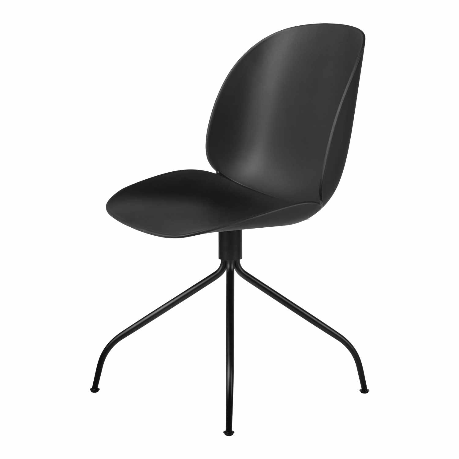 Beetle Meeting Chair Swivel Drehstuhl, Sitzschale Plastic Shell new beige, Untergestell Swivel Base black matt von GUBI