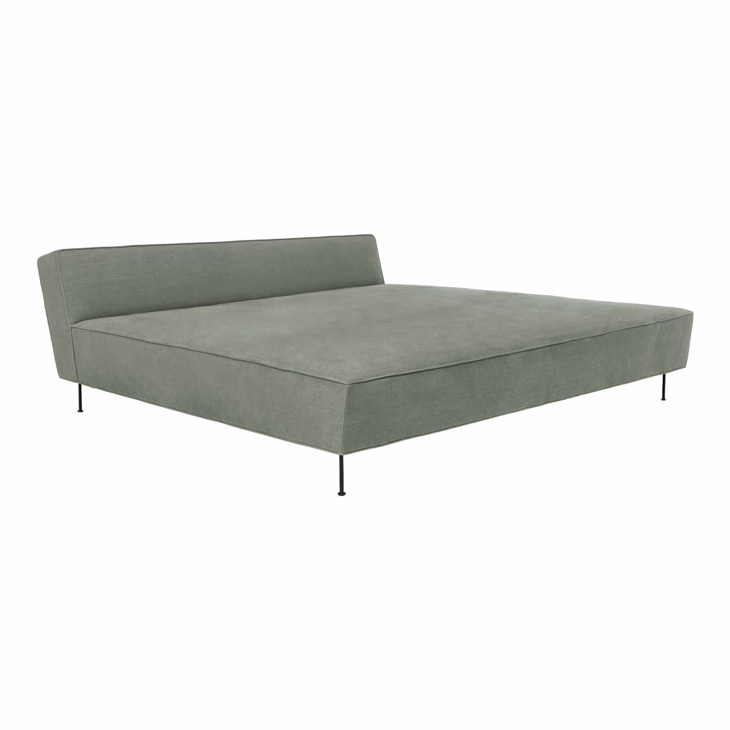 Modern Line Daybed Liege, Bezug kvadrat remix 0123 stoff, Untergestell stahl, brass shiny von GUBI