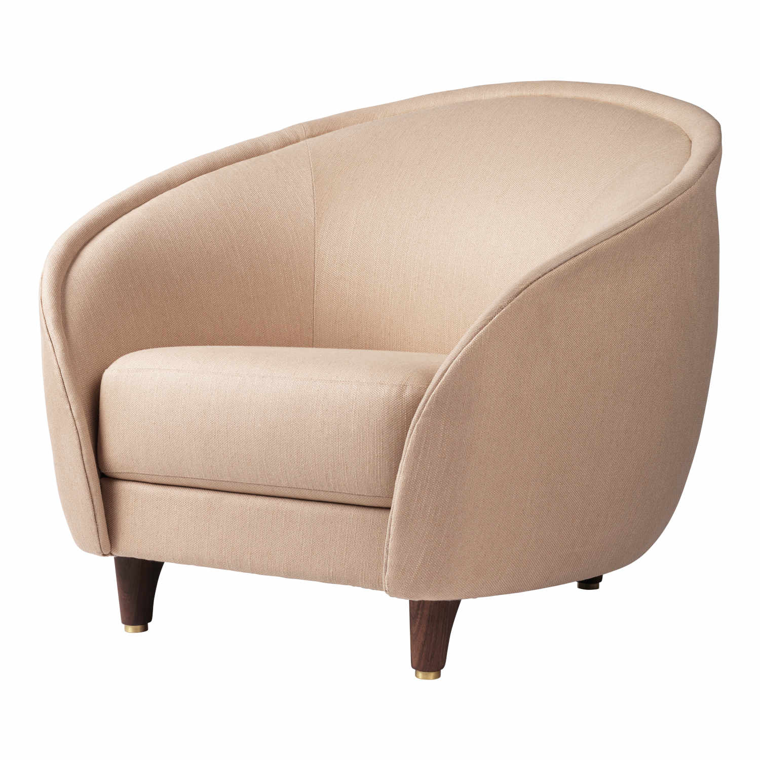 Revers Lounge Chair Sessel, Bezug kvadrat remix 0133 stoff, Untergestell Wood Base american walnut (geölt) von GUBI