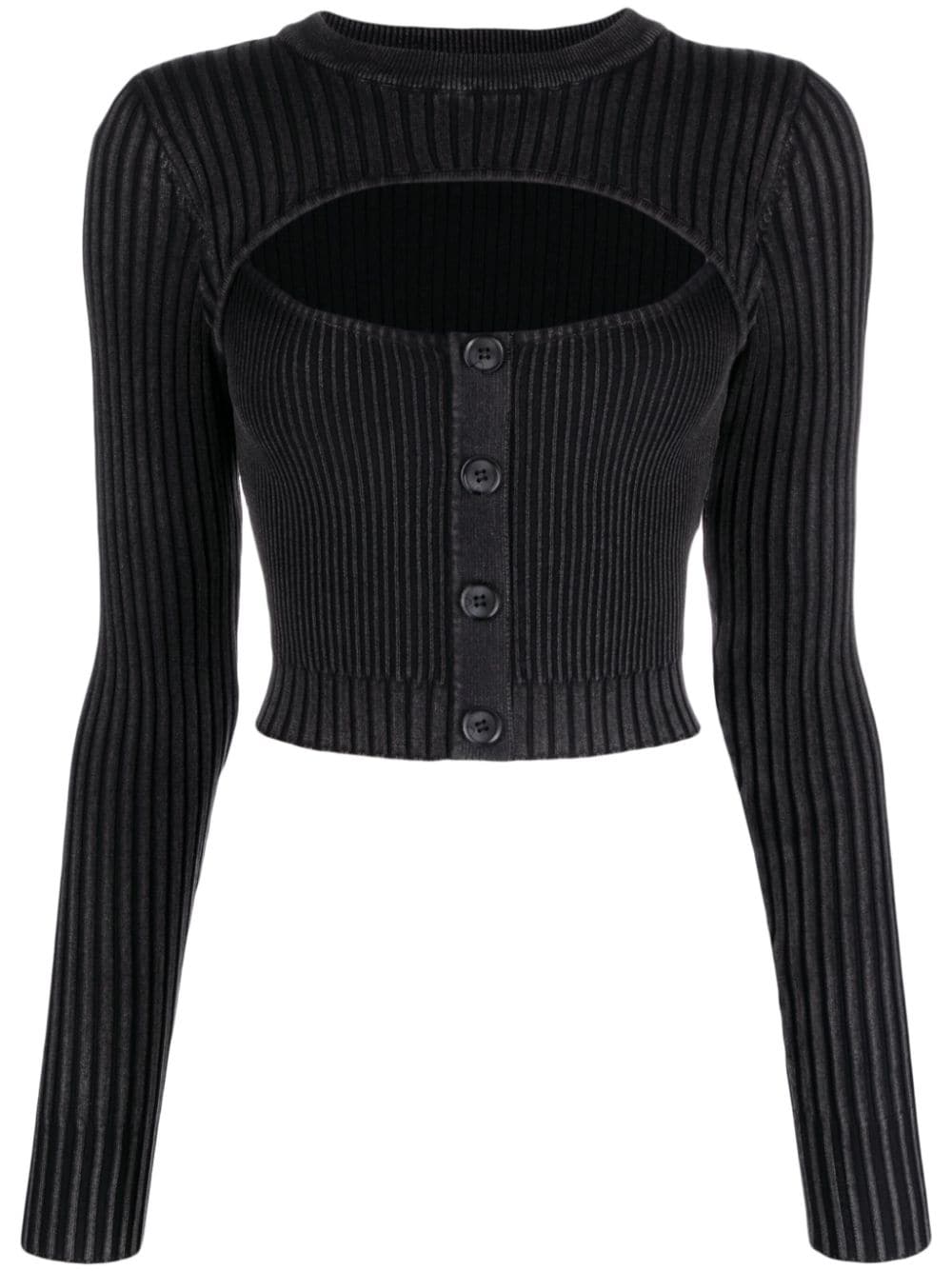 GUESS USA cut-out ribbed-knit jumper - Black von GUESS USA