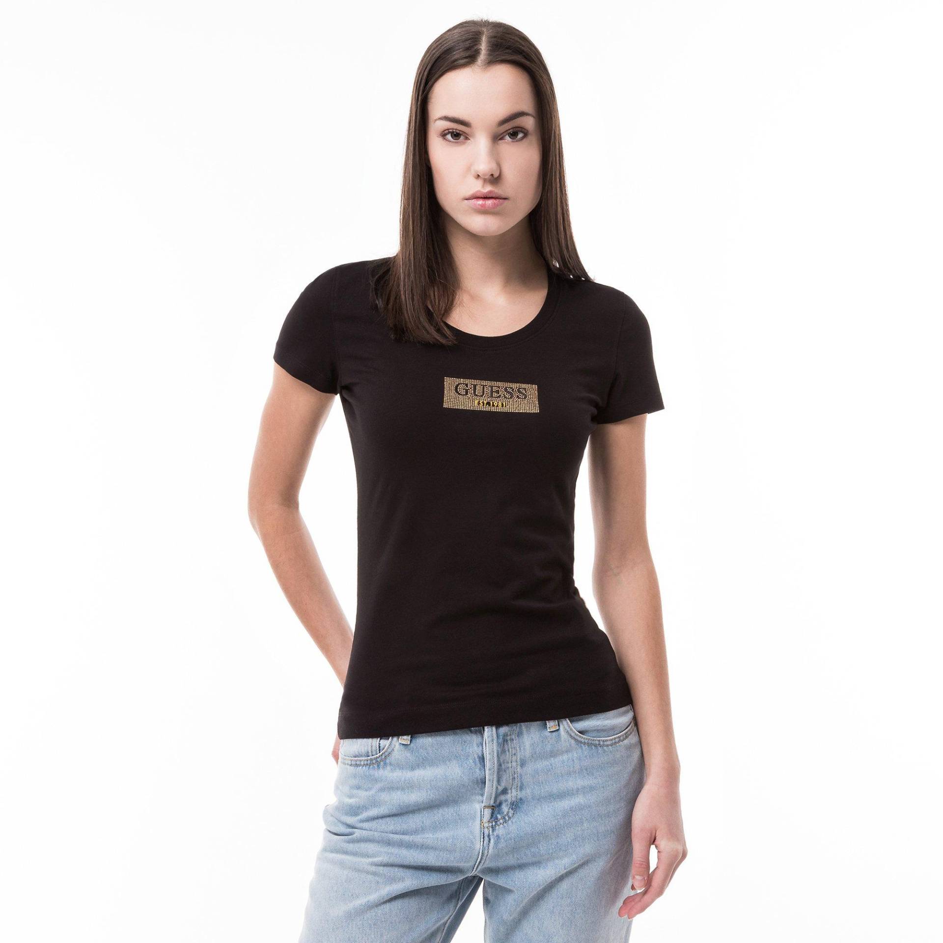 T-shirt, Rundhals, Kurzarm Damen Black M von GUESS