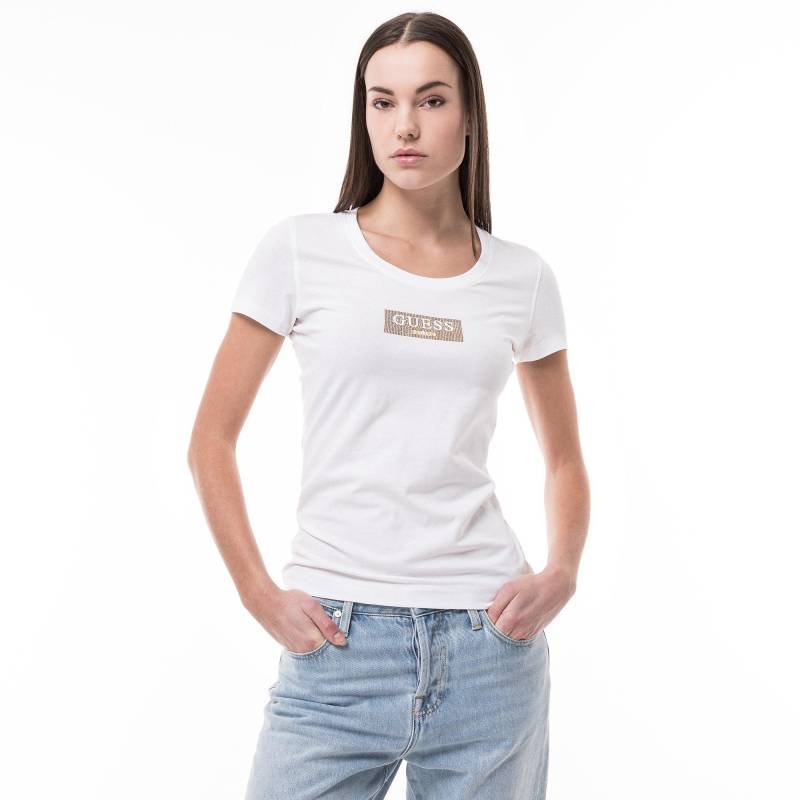 T-shirt, Rundhals, Kurzarm Damen Weiss M von GUESS